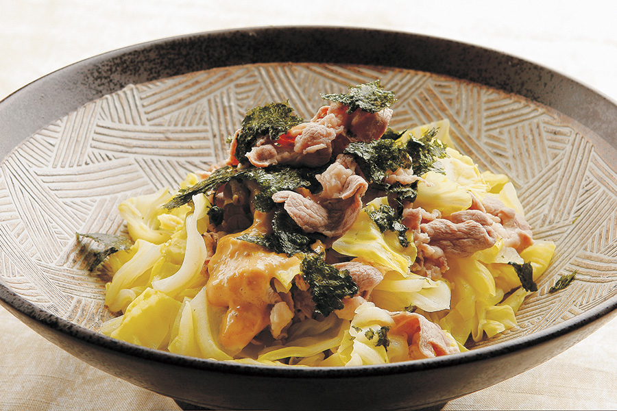 春キャベツとラムの味噌マヨサラダ