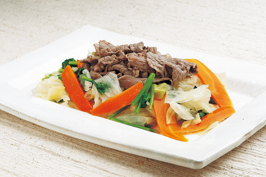 ゆで野菜たっぷり牛肉サラダ