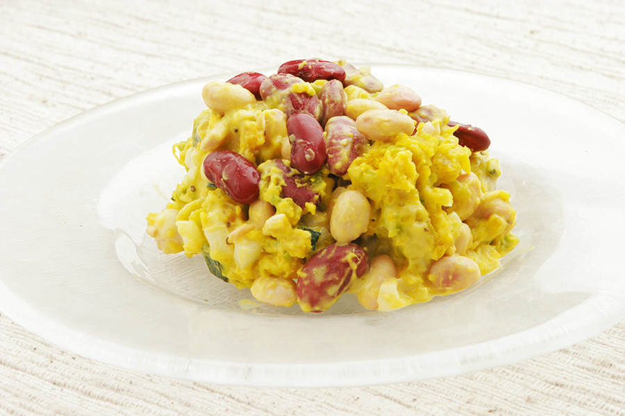 豆の水煮とかぼちゃのサラダ