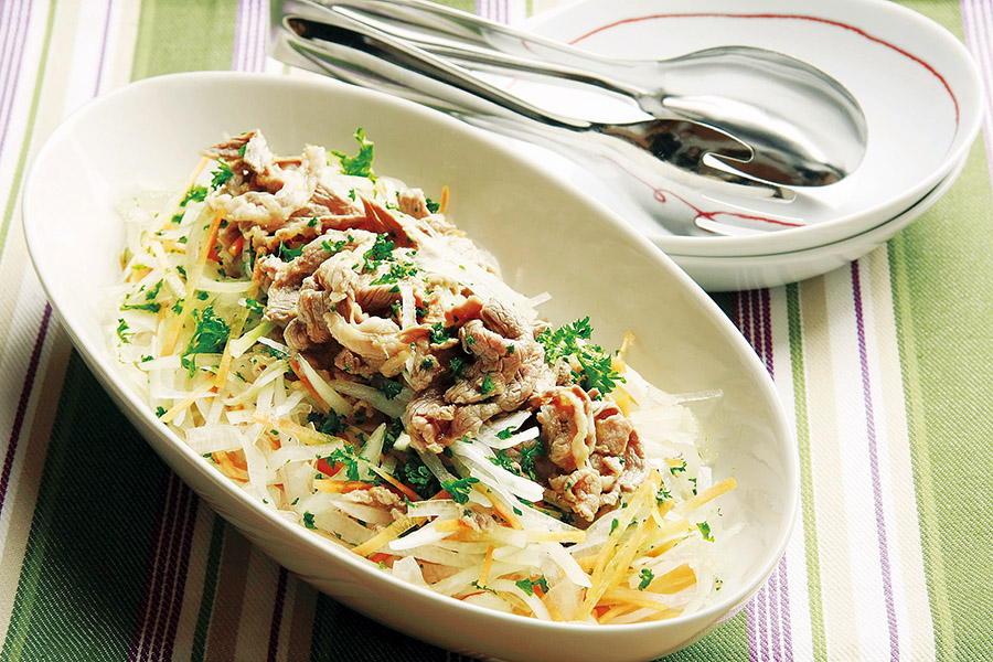 ラムしゃぶと香味野菜のサラダ