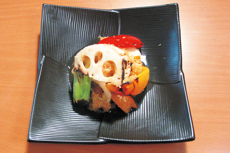 焼き野菜のおろしソースがけ