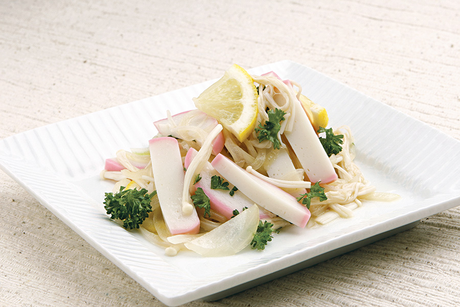 紅白かまぼこときのこのマリネ