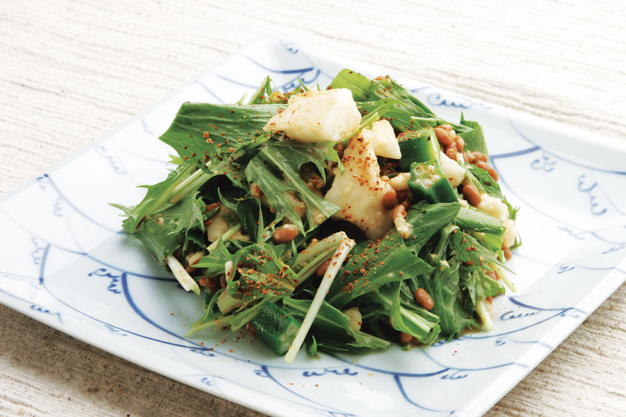 長芋と納豆とオクラのとろとろサラダ