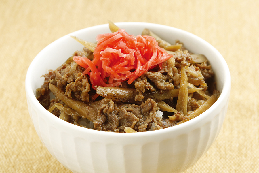 馬肉とごぼうの丼