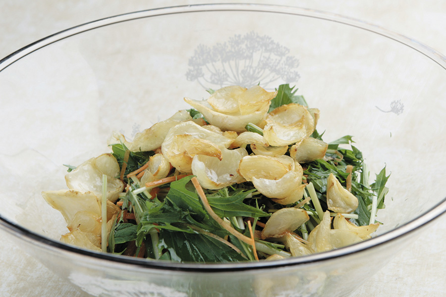 ゆり根と水菜のサラダ