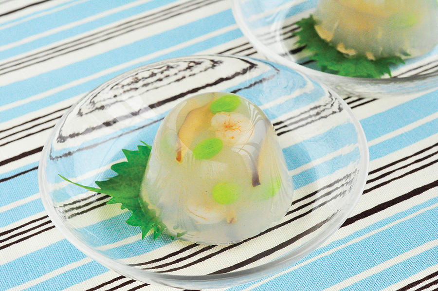 夏の彩り寒天寄せ