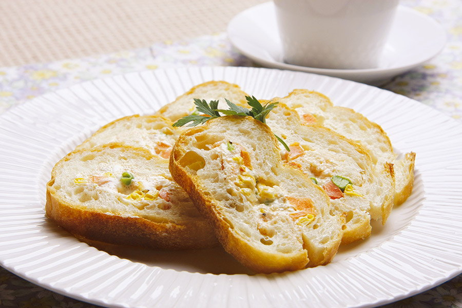 明太子入りクリームチーズのフランスパン詰め