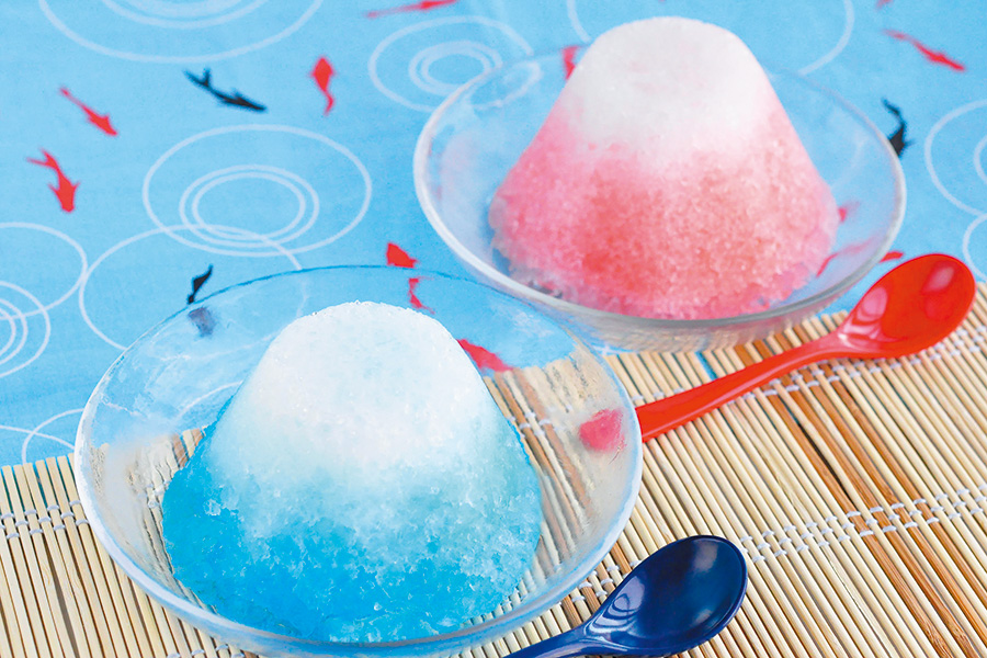 青富士と赤富士のかき氷