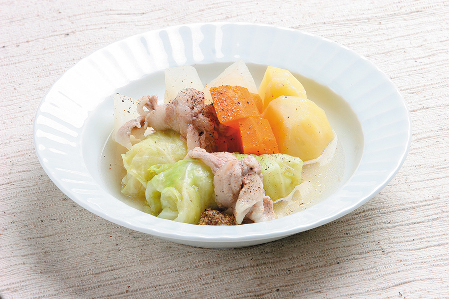 豚バラキャベツロールの野菜鍋