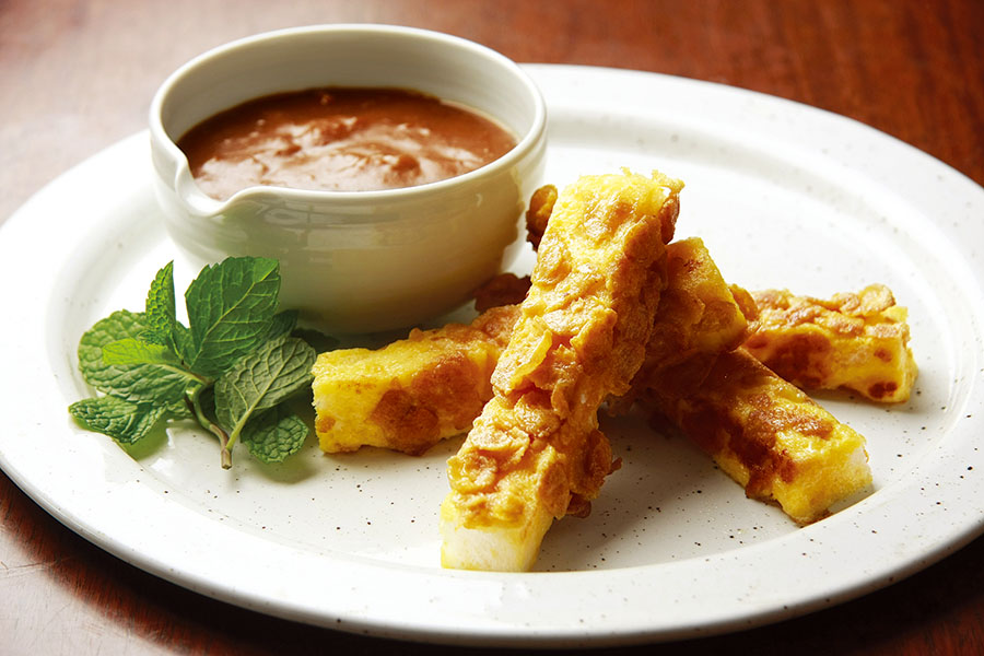 スティックフレークパンのカレー添え