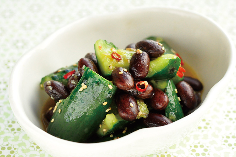 うずら豆とたたききゅうりのナムル