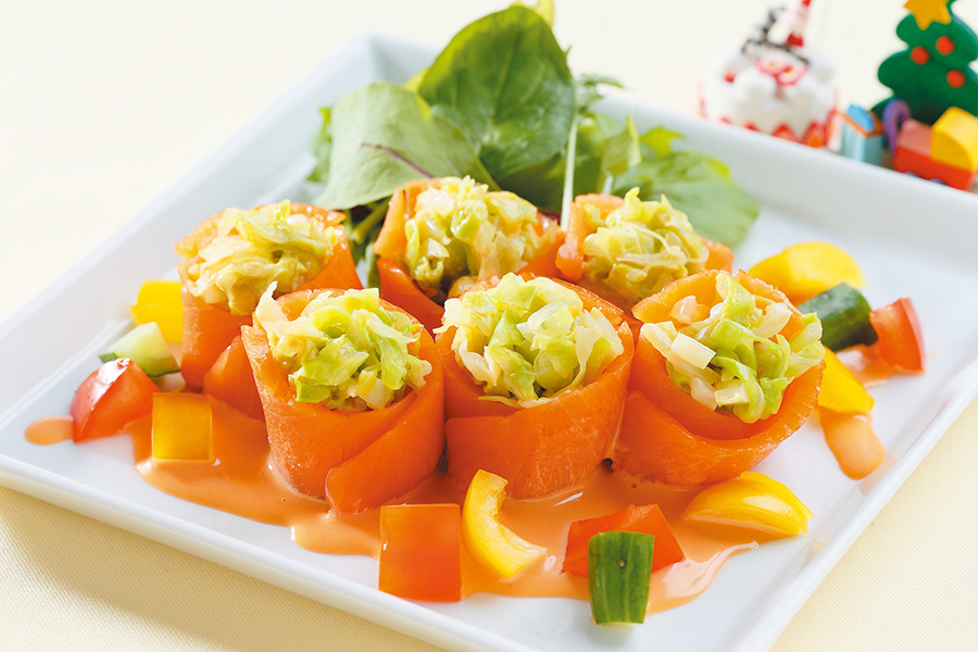 サーモンロールのサラダ