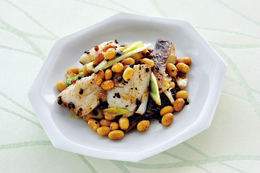 大豆とたらの豆豉（とうち）炒め煮