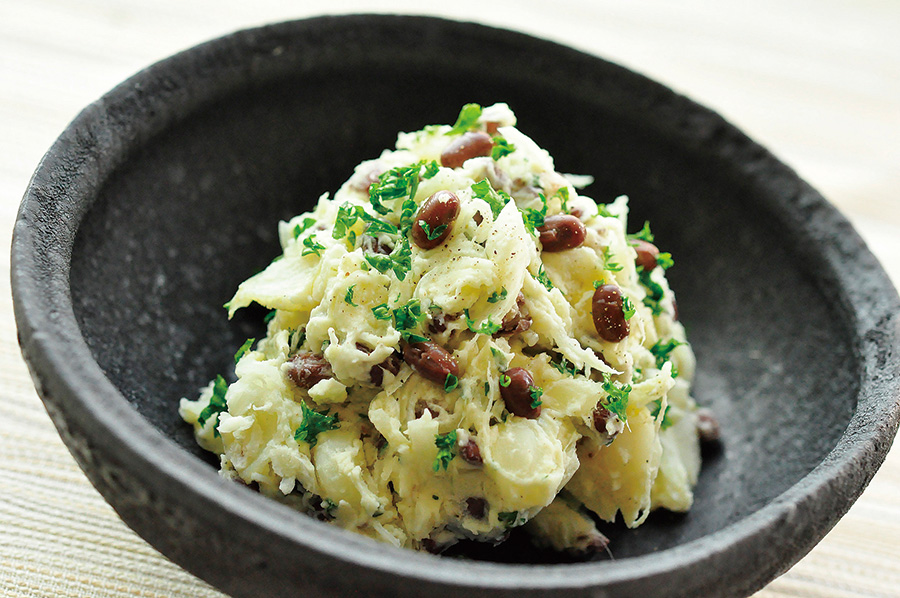 小豆とゆり根のマッシュサラダ