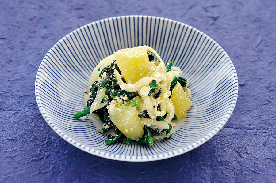 数の子とほうれん草のカッテージチーズ和え