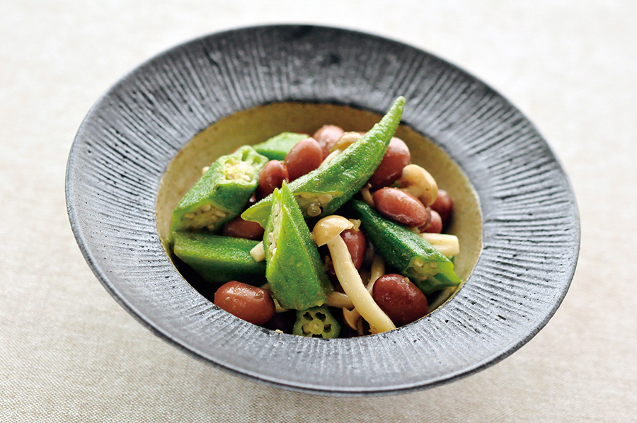 金時豆とオクラのゆずこしょうマリネ