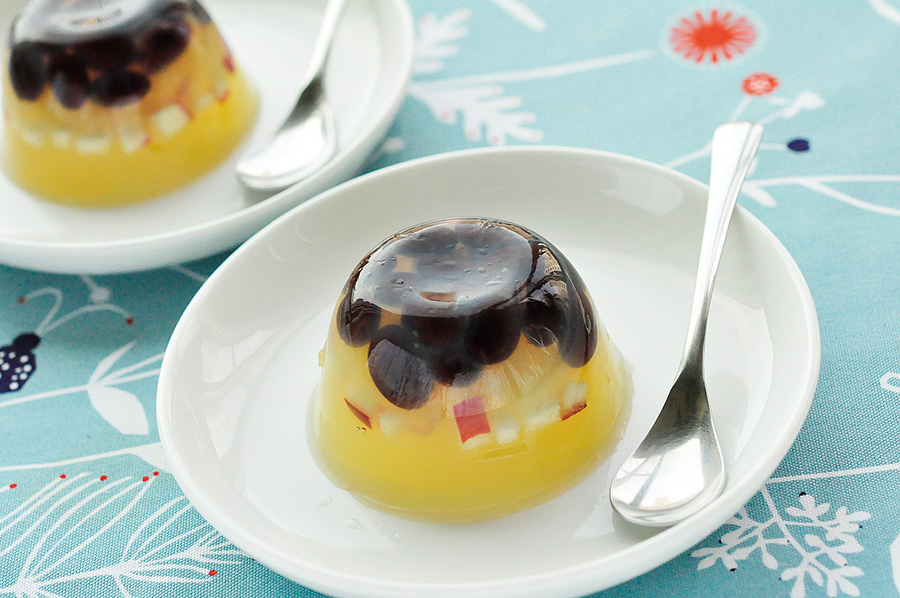 黒大豆とりんごの寒天